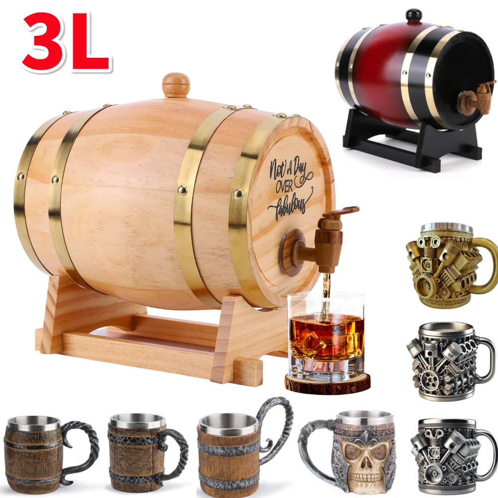 Wine Beer Tequila - Деревянная бочка для виски объемом 3